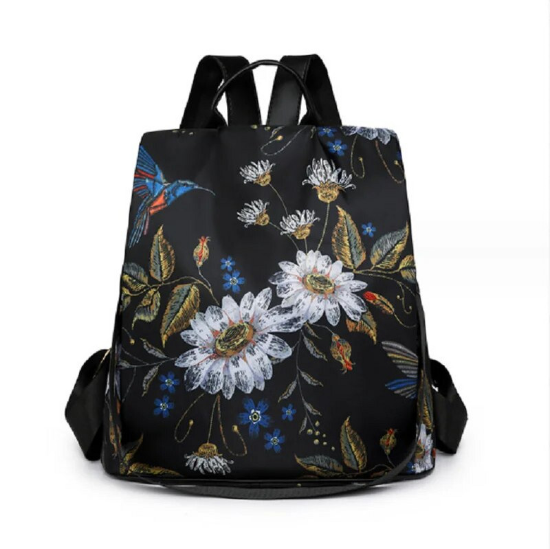 Női új divatnyomtatás vízálló nylon utazó hátizsák nagy kapacitású lopásgátló válltáskák Női alkalmi hátizsákok