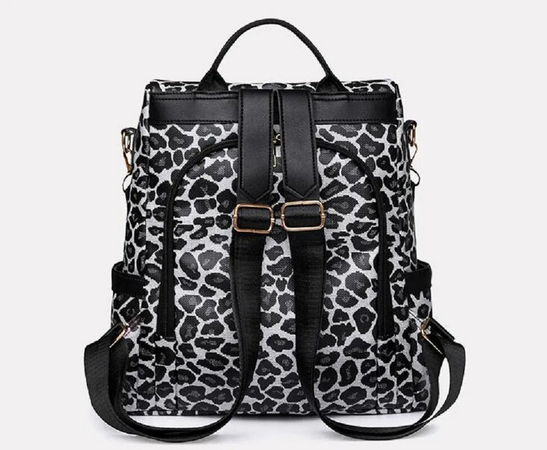 Novi modni leopard dizajn, putna ruksak velikog kapaciteta protiv krađe, ženske visokokvalitetne kožne torbe na rame, školska torba