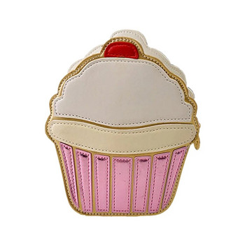 Χαριτωμένη γυναικεία τσάντα κινουμένων σχεδίων Ice Cream Cupcake Shape Lady mini τσάντα ώμου Μεταλλική αλυσίδα Κλειδιά για κινητά Κέρμα χιαστί τσάντα Messenger