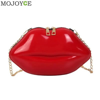Lips Shape PVC Ručne torbice Puni patentni zatvarač Torba na rame Crossbody Messenger Telefon Torbica za novčiće Večernja zabava Spojke Bolsas Feminina Saco