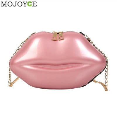 Lips Shape PVC Ručne torbice Puni patentni zatvarač Torba na rame Crossbody Messenger Telefon Torbica za novčiće Večernja zabava Spojke Bolsas Feminina Saco