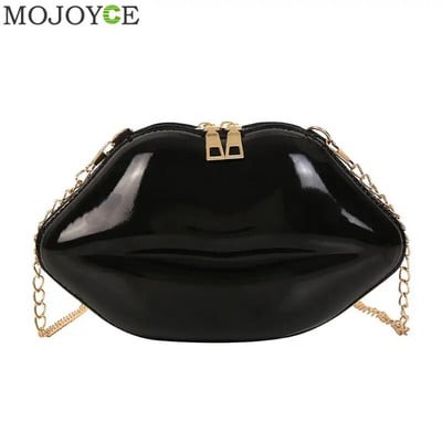 Lips Shape PVC Ručne torbice Puni patentni zatvarač Torba na rame Crossbody Messenger Telefon Torbica za novčiće Večernja zabava Spojke Bolsas Feminina Saco