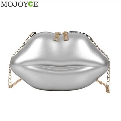 Lips Shape PVC Ručne torbice Puni patentni zatvarač Torba na rame Crossbody Messenger Telefon Torbica za novčiće Večernja zabava Spojke Bolsas Feminina Saco