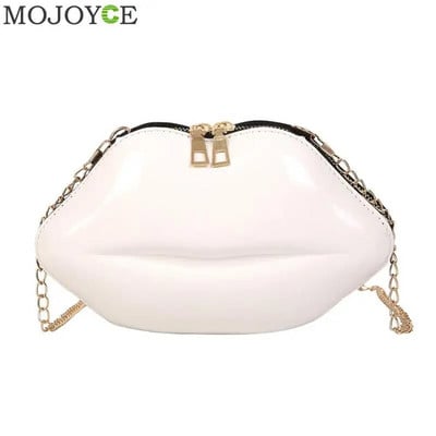 Lips Shape PVC Ručne torbice Puni patentni zatvarač Torba na rame Crossbody Messenger Telefon Torbica za novčiće Večernja zabava Spojke Bolsas Feminina Saco
