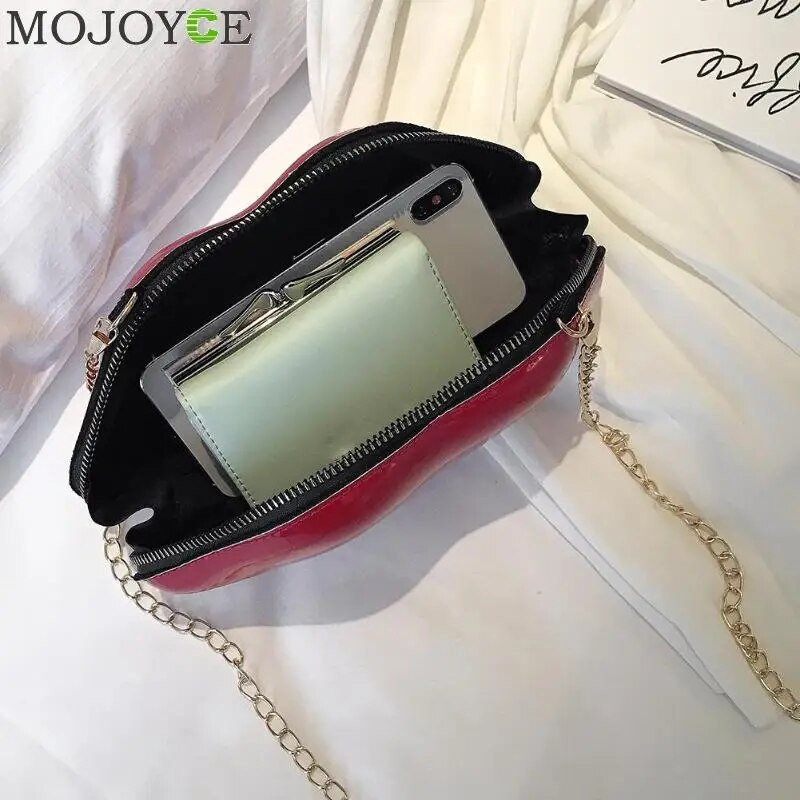 Lips Shape PVC Ručne torbice Puni patentni zatvarač Torba na rame Crossbody Messenger Telefon Torbica za novčiće Večernja zabava Spojke Bolsas Feminina Saco