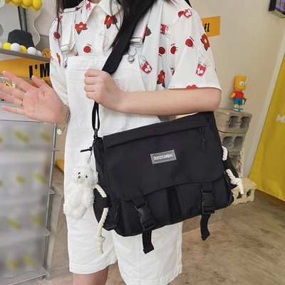 Japāņu Harajuku vidusskolas grāmatu soma Modes ikdienas studentu apmācības soma, liela ietilpība, pārnēsājama sieviešu soma sporta ceļojumiem