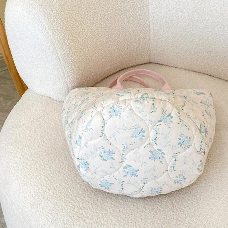 Hylhexyr pamučna i lanena prošivena pamučna torba na rame torba u obliku kante cvjetni fragmenti mamine torbe preko ramena