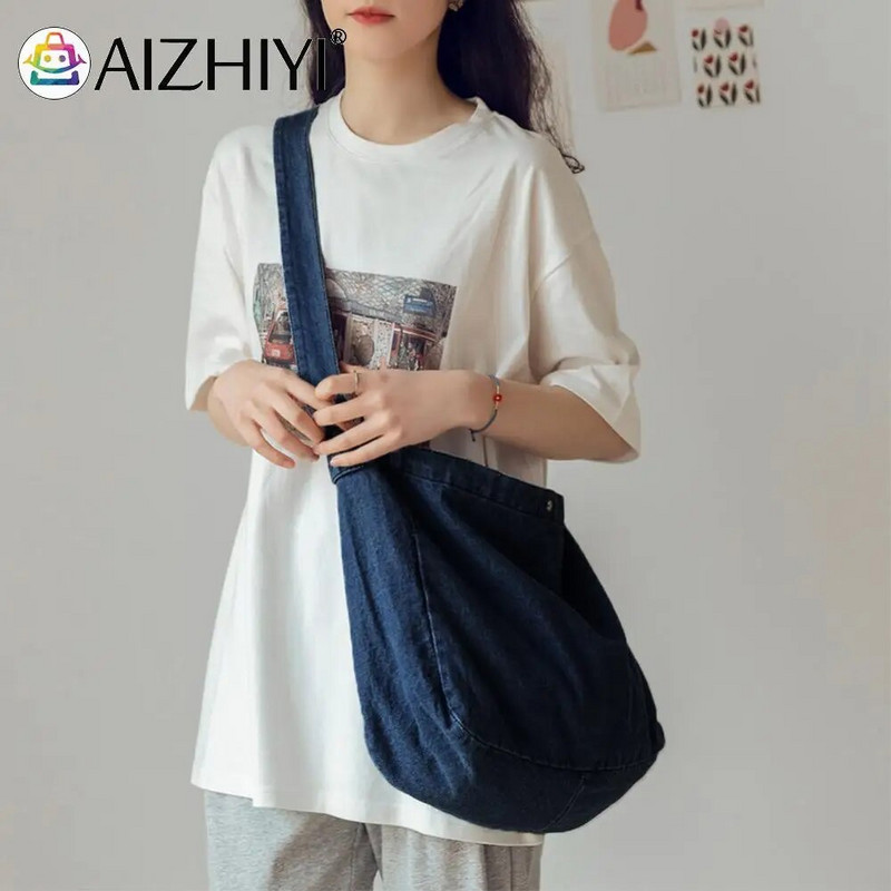 Divatos Crossbody táskák Street Vintage Harajuku Messenger Pouch Cowboy Crossbody táskák Nagy kapacitású női lányoknak