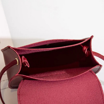 Нова двуслойна полукръгла златна пискюл едноцветна чанта за седло на едно рамо Модна ежедневна малка чанта за жени