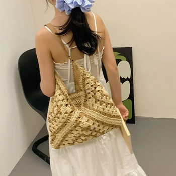Дамски чанти от памучен плат Нова дамска чанта за 2024 г. Солидна луксозна проста и многофункционална чанта през рамо Модна пазарска чанта