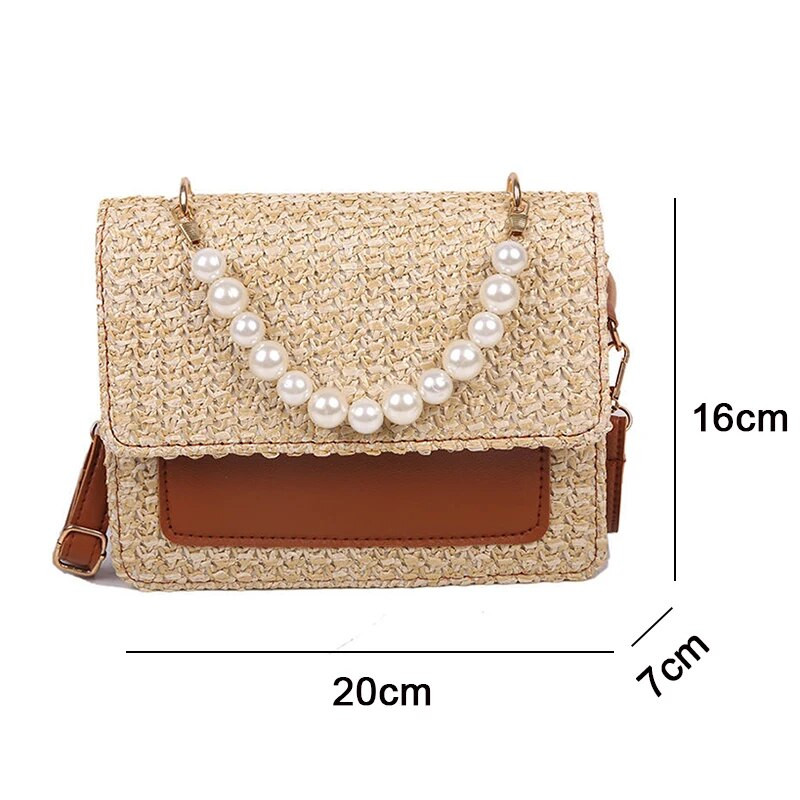 2023. aasta moodne õlgedest kootud kott Naiste uus kevadine lihtne väike kandiline kott rannapuhkuse ajal