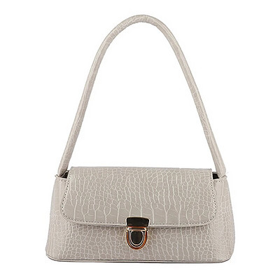 Krokodillimustriga mood naiste õlakott Lihtne ühevärviline kaenlaaluse kott, vabaaja PU-nahast naiste väikesed ruudukujulised käekotid
