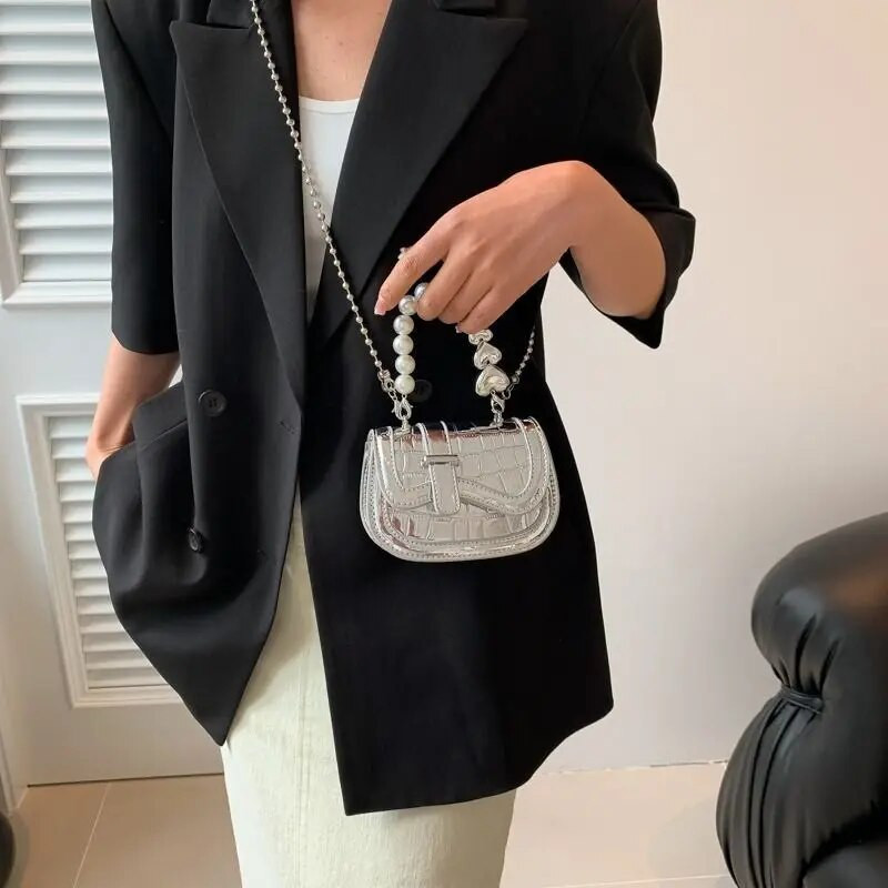 Ženska torba Luksuzni lanci Biserna aligatorska moda MINI torba Torba na rame Torbice i ručne torbice preko ramena Euro-američki stil