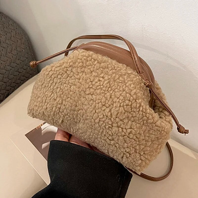 2024 Elegantne ženske plišane torbe na rame u obliku oblaka Dizajnerske prijenosne male ručne torbice i torbice Kozmetičke torbice Bež crne torbe preko ramena