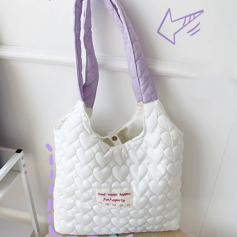 Žene vole prošivenu torbu na rame Torba s mekom podstavom Lagana prijenosna torba za žene velikog kapaciteta u boji slatkiša