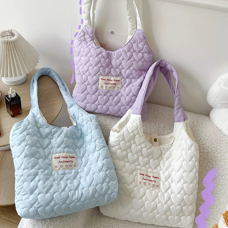 Žene vole prošivenu torbu na rame Torba s mekom podstavom Lagana prijenosna torba za žene velikog kapaciteta u boji slatkiša