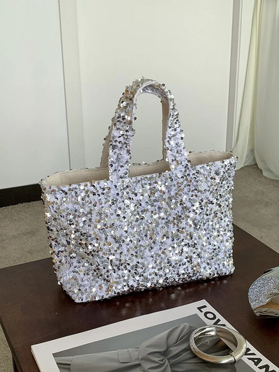 S LIJEVE STRANE Ženske torbe ispod pazuha sa velikim šljokicama Luksuzni dizajner korejske modne torbe za zabave 2023. Shopper Shopping torba na rame