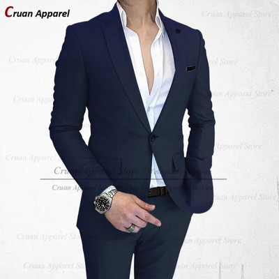 2022 m. prekės ženklo elegantiški rožiniai kostiumai vyrams, ploni vestuviniai jaunikiai, smokingai, nauji oficialaus verslo išleistuvių vakarienės kelnės, 2 vnt.