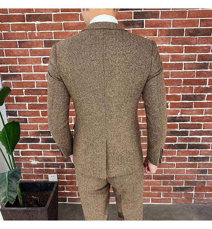 Visokokvalitetno (Blazer + prsluk + hlače) muško talijansko elegantno modno jednostavno poslovno ležerno trodijelno odijelo