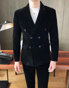 Elegáns borvörös öltönyök férfi bársony luxus öltönyök férfi vőlegény esküvői velúr öltönyök úri ruha 2 db Flanel zöld bordó