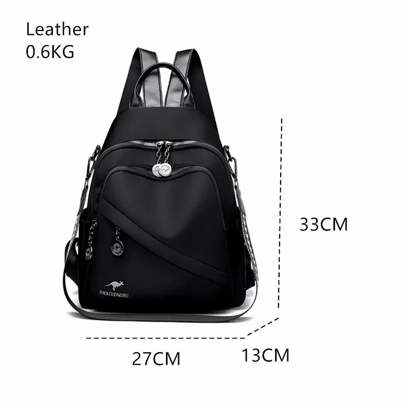 2023 m. Nauja, didelės talpos, paprasto stiliaus moteriška kuprinė, laisvalaikio kelionių kuprinė, apsauganti nuo vagystės, vandeniui atspari medžiaginė moteriška pečių krepšys