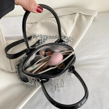 2023 Нови лакирани кожени ръчни чанти за жени Висококачествена чанта през рамо Луксозна диамантена чанта през рамо Сладки портмонета и чанти