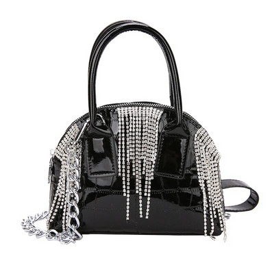 2023 m. Naujos lakuotos odinės rankinės moterims Aukštos kokybės pečių krepšys Prabangus deimantinis skersinis krepšys Mielos piniginės ir rankinės