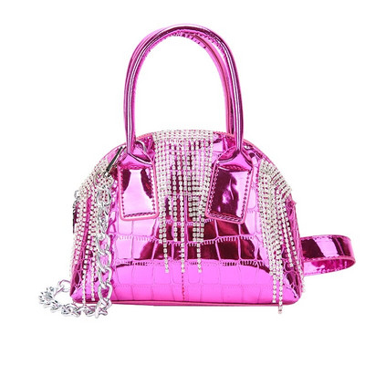 2023 m. Naujos lakuotos odinės rankinės moterims Aukštos kokybės pečių krepšys Prabangus deimantinis skersinis krepšys Mielos piniginės ir rankinės