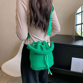 Τσάντες χιαστί ώμου με πράσινη βελούδο κουβάς Γυναικεία επώνυμη τσάντα τσάντα τσάντα μόδας πετσέτα ανάγλυφη τσάντα συμπλέκτη Γυναικείες τσάντες Messenger