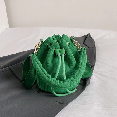 Zöld velúr vödör vállas táskák női tervező kézitáska pénztárca divat törölköző dombornyomott kuplungtáska női futártáskák