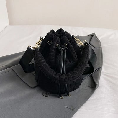 Zöld velúr vödör vállas táskák női tervező kézitáska pénztárca divat törölköző dombornyomott kuplungtáska női futártáskák