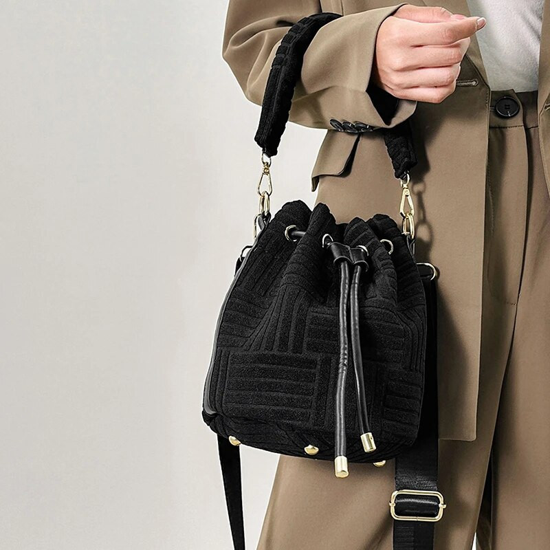 Zöld velúr vödör vállas táskák női tervező kézitáska pénztárca divat törölköző dombornyomott kuplungtáska női futártáskák