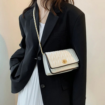 Νέα μόδα γυναικεία τσάντα ώμου Απλή υφή αλυσίδας Μικρή τετράγωνη τσάντα Light πολυτελής τσάντα χιαστί για πάρτι Πορτοφόλια και τσάντες