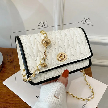 Нова модна дамска чанта през рамо Проста текстура на верига Малка квадратна чанта Лека луксозна парти чанта през рамо Портмонета и чанти