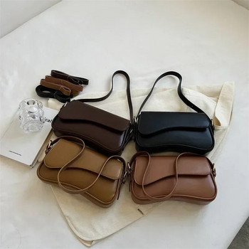 Vintage δερμάτινες τσάντες χιαστί για γυναίκες 2024 Γυναικεία ντιζάιν τσάντα με μικρό πτερύγιο ώμου μασχάλη Τσάντες και πορτοφόλια