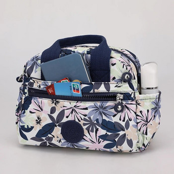 Модна дамска чанта за през рамо с флорални мотиви Висококачествена издръжлива найлонова чанта за мама Красива стилна дамска малка чанта с няколко джоба