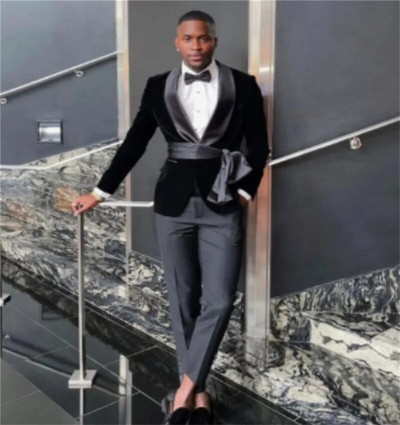 Új férfi kabát nadrág vőlegény esküvői estélyi ruha férfi parti öltöny estélyi ruha vékony öltöny kabát