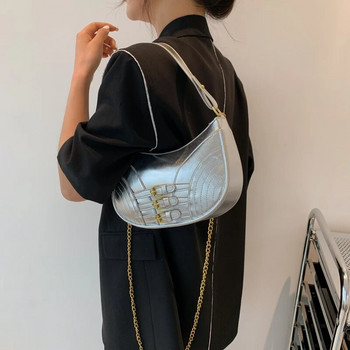 Y2K Μικρές πλαϊνές τσάντες ώμου για γυναίκες 2023 Σχεδιαστές πολυτελείς τσάντες μόδας Trend Δερμάτινες μασχάλες Γυναικεία τσάντα χιαστί με αλυσίδα