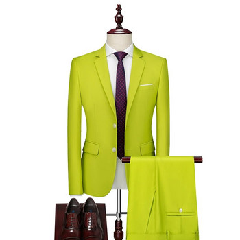 Ανδρικά νυφικά κοστούμια γαμπρού μονόχρωμα σετ φορέματα σακάκια+παντελόνι 2 τεμάχια κοστούμια ανδρικά μονόχρωμα επαγγελματικά κοστούμια μέγεθος 6XL