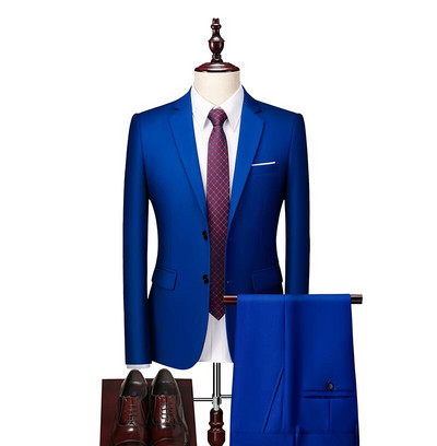 Ανδρικά νυφικά κοστούμια γαμπρού μονόχρωμα σετ φορέματα σακάκια+παντελόνι 2 τεμάχια κοστούμια ανδρικά μονόχρωμα επαγγελματικά κοστούμια μέγεθος 6XL