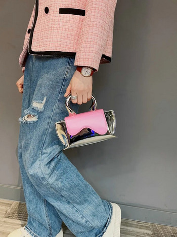 НОВА дамска малка квадратна чанта Модни нови качествени дамски чанти от PU кожа Едноцветни чанти през рамо през рамо Messenger