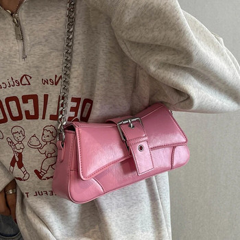 Модна чанта през рамо от изкуствена кожа за жени 2023 г. Чанта през рамо през рамо с закопчалка Дизайнерски чанти Дамски пънк стил чанти за подмишниците