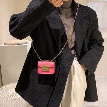 Retro Luxury Mini Lipstick Τσάντα Γυναικεία Τσάντα ώμου Chain Crossbody Τσάντα Designer Lock PU Δερμάτινη τσάντα και γυναικείο συμπλέκτη