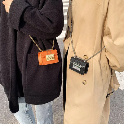 Retro luksuslik mini huulepulga kott naiste õlakott kett Crossbody kott Designer lukk PU nahast käekott ja rahakott naiste sidur