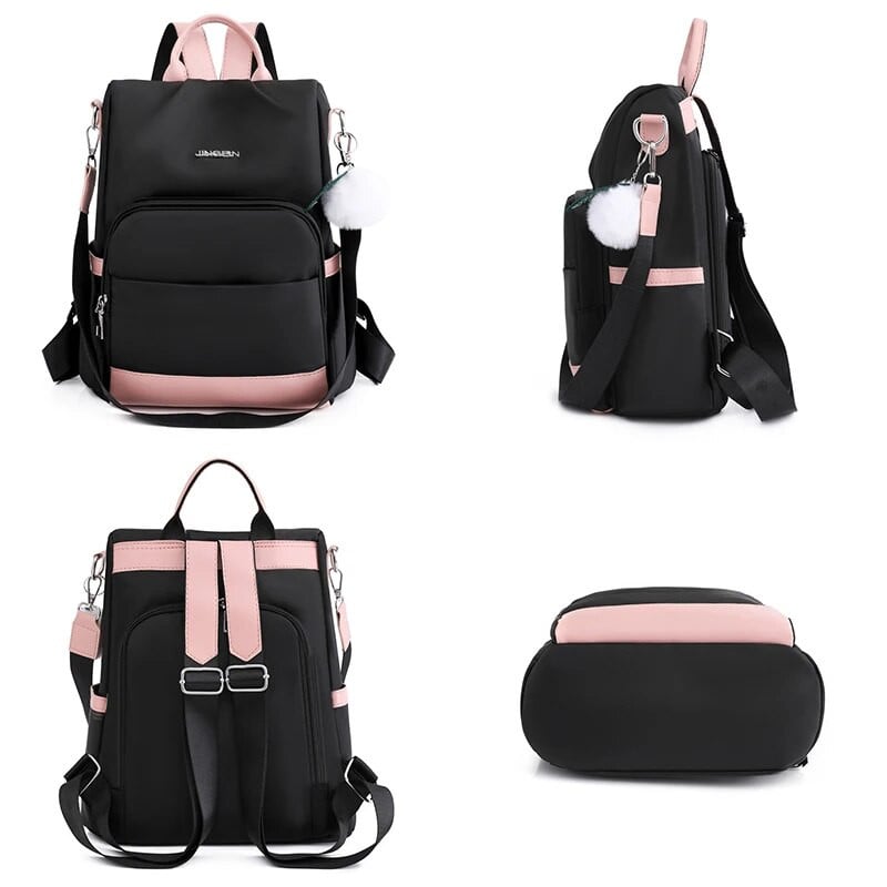 Praktikus, nagy kapacitású lopásgátló hátizsákok fröccsenésgátló minőségi oxfordi szövet válltáska divatos női iskolatáskák