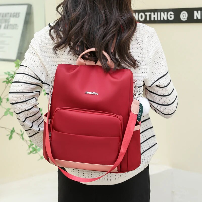 Praktikus, nagy kapacitású lopásgátló hátizsákok fröccsenésgátló minőségi oxfordi szövet válltáska divatos női iskolatáskák