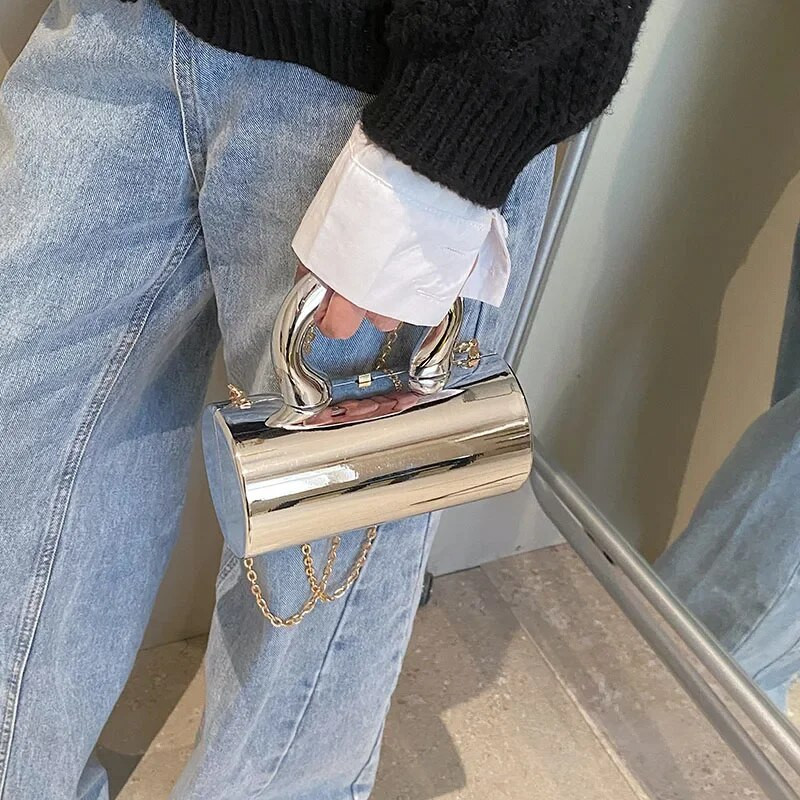 S LIJEVE STRANE Poznate mini ručne torbice i torbice 2023. Torba preko ramena s lancem s kratkom ručkom Luksuzna dizajnerska večernja zabava Zlatno srebrna torba Y2K