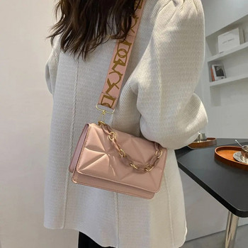 Χειμερινές μεγάλες τσάντες ώμου για γυναίκες Stone σχέδιο PU Δερμάτινες τσάντες Crossobdy Μάρκα Pink Tote Handbags Αλυσίδες Shopper Clutch Pur