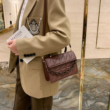 Едноцветни карирани чанти през рамо за жени, модна чанта за през рамо, дамска чанта за ежедневна употреба