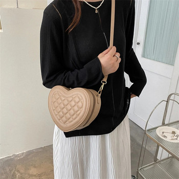 Μόδα Love Heart Shaped Shoulder Crossbody Τσάντα Γυναικεία ρομβικό σχέδιο Δερμάτινη αλυσίδα Totes Τσάντες σχεδιαστών Sling τσαντάκι